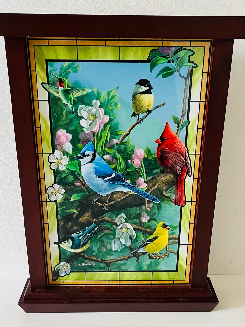 James Hautman "Window to Nature" Self-Illuminating Stained Glass Wall Decor